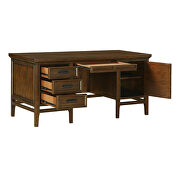 Brown cherry finish executive desk additional photo 4 of 11