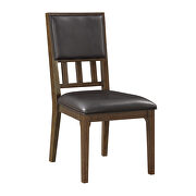 Brown cherry finish faux leather upholstery side chair by Homelegance additional picture 4