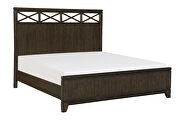 Dark brown finish headboard with x-frame insert queen bed by Homelegance additional picture 15