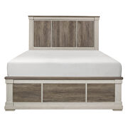 White and weathered gray finish transitional styling queen bed additional photo 5 of 15