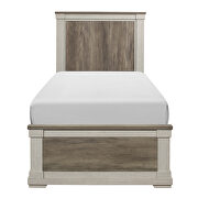 White and weathered gray finish transitional styling twin bed by Homelegance additional picture 5