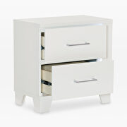 White high gloss finish nightstand bed w/ led lighting additional photo 2 of 4