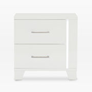 White high gloss finish nightstand bed w/ led lighting additional photo 4 of 4