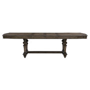 Brown oak finish separate extension leaves dining table by Homelegance additional picture 4