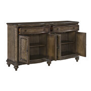 Brown oak finish buffet & hutch by Homelegance additional picture 4