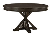 Driftwood charcoal finish round dining table additional photo 2 of 12