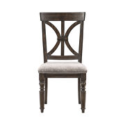 Driftwood charcoal finish and gray fabric upholstery side chair additional photo 2 of 2