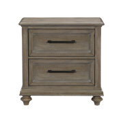 Driftwood light brown finish solid transitional styling nightstand additional photo 3 of 4