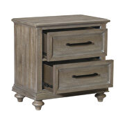 Driftwood light brown finish solid transitional styling nightstand additional photo 5 of 4