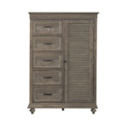 Driftwood light brown finish solid transitional styling wardrobe chest additional photo 2 of 3