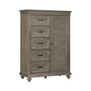 Driftwood light brown finish solid transitional styling wardrobe chest additional photo 4 of 3
