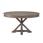 Driftwood light brown finish round dining table by Homelegance additional picture 4