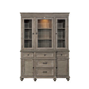 Driftwood light brown finish buffet & hutch by Homelegance additional picture 2