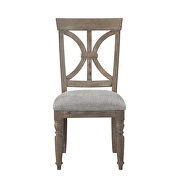 Driftwood light brown finish and gray fabric upholstery dining chair by Homelegance additional picture 2