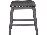 Black faux leather upholstery counter height stool additional photo 2 of 1