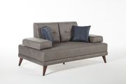 Vena gray fabric retro-contemporary style loveseat by Istikbal additional picture 2