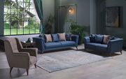 Blue/gray/beige modern quality sofa set additional photo 2 of 9