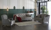 Contemporary diamond pattern gray fabric sofa by Istikbal additional picture 2