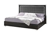 Glossy gray finish contemporary king bed by J&M additional picture 8