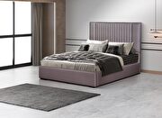 Stone brown eco leather storage king bed additional photo 2 of 1
