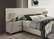 Matte taupe wooden finish modern bed in king size additional photo 3 of 5