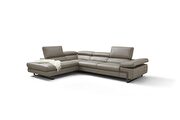 Italian-made taupe full leather contemporary sectional by J&M additional picture 2