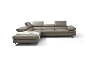 Italian-made taupe full leather contemporary sectional by J&M additional picture 3