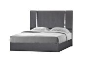 Contemporary charcoal low-profile king bed by J&M additional picture 2