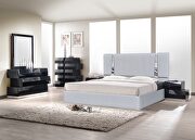 Contemporary silver low-profile king bed by J&M additional picture 8