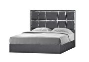 Contemporary charcoal low-profile king bed by J&M additional picture 2