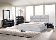 Contemporary silver low-profile king bed by J&M additional picture 7