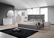 Contemporary charcoal low-profile king bed by J&M additional picture 3