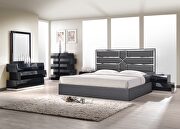 Contemporary charcoal low-profile king bed by J&M additional picture 4