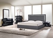 Contemporary charcoal low-profile king bed by J&M additional picture 7