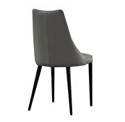 Full light gray leather dining chair additional photo 3 of 2