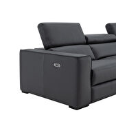 Power recliner full top leather sofa in blue gray by J&M additional picture 11