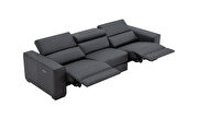 Power recliner full top leather sofa in blue gray by J&M additional picture 12