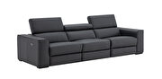 Power recliner full top leather sofa in blue gray by J&M additional picture 14
