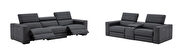 Power recliner full top leather sofa in blue gray by J&M additional picture 16