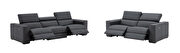 Power recliner full top leather sofa in blue gray by J&M additional picture 17