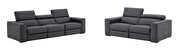 Power recliner full top leather sofa in blue gray by J&M additional picture 18