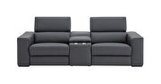 Power recliner full top leather sofa in blue gray by J&M additional picture 7