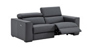 Power recliner full top leather sofa in blue gray by J&M additional picture 8