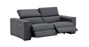 Power recliner full top leather sofa in blue gray by J&M additional picture 9