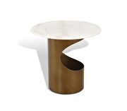 Round marble top / brass base coffee table additional photo 2 of 1