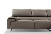 Italian-made gray thick leather sectional sofa by J&M additional picture 4