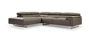 Italian-made gray thick leather sectional sofa by J&M additional picture 5
