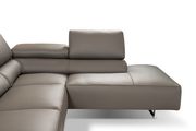 Italian-made gray thick leather sectional sofa by J&M additional picture 2