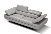 Light gray Italian leather quality contemporary couch by J&M additional picture 2