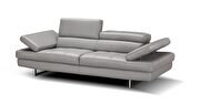 Light gray Italian leather quality contemporary couch by J&M additional picture 3